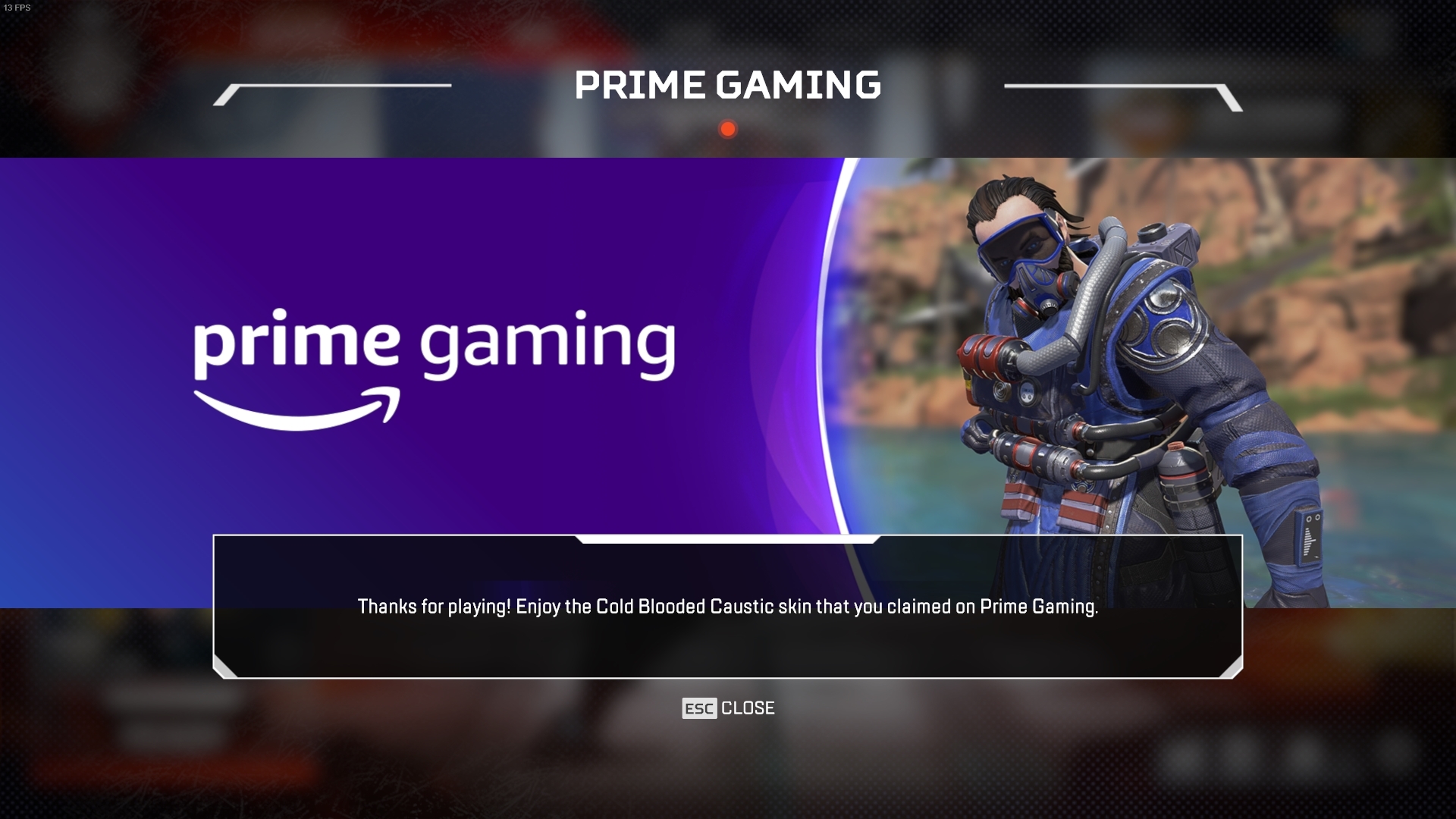 Caustic S Cold Blooded Prime Gaming Skin Available Now Dot Esports
