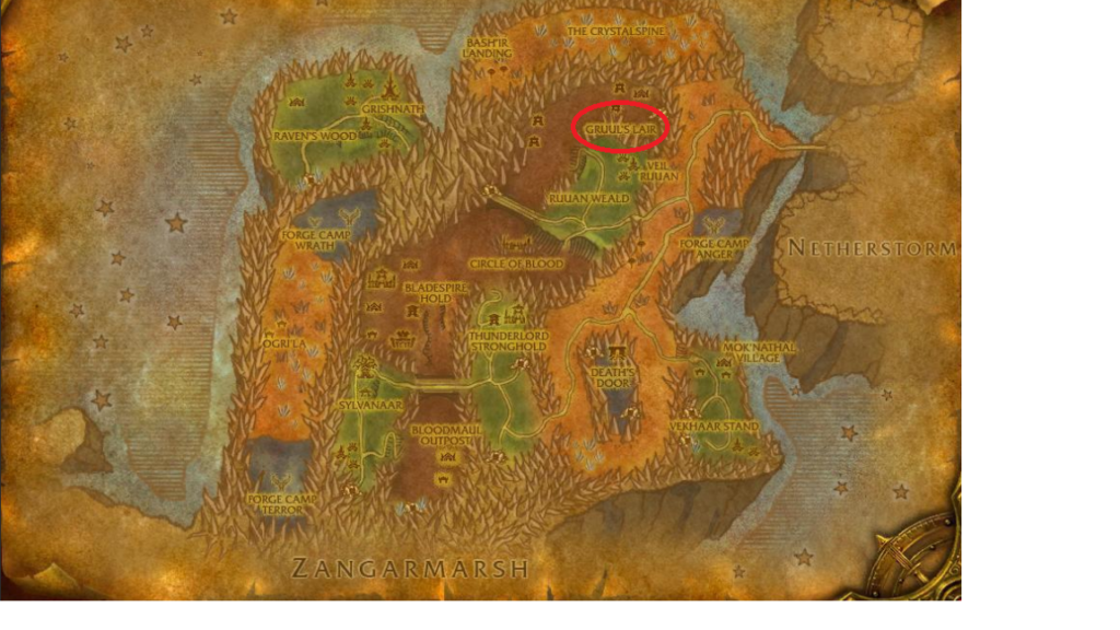 wow raid location map