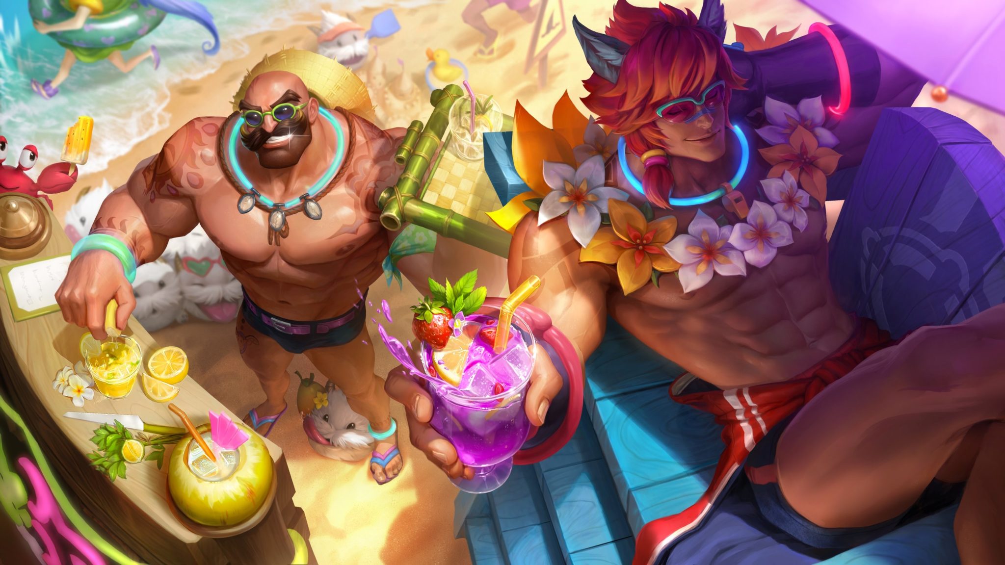 Riot unveils new Pool Party Sett and Braum skins in time for the summer.