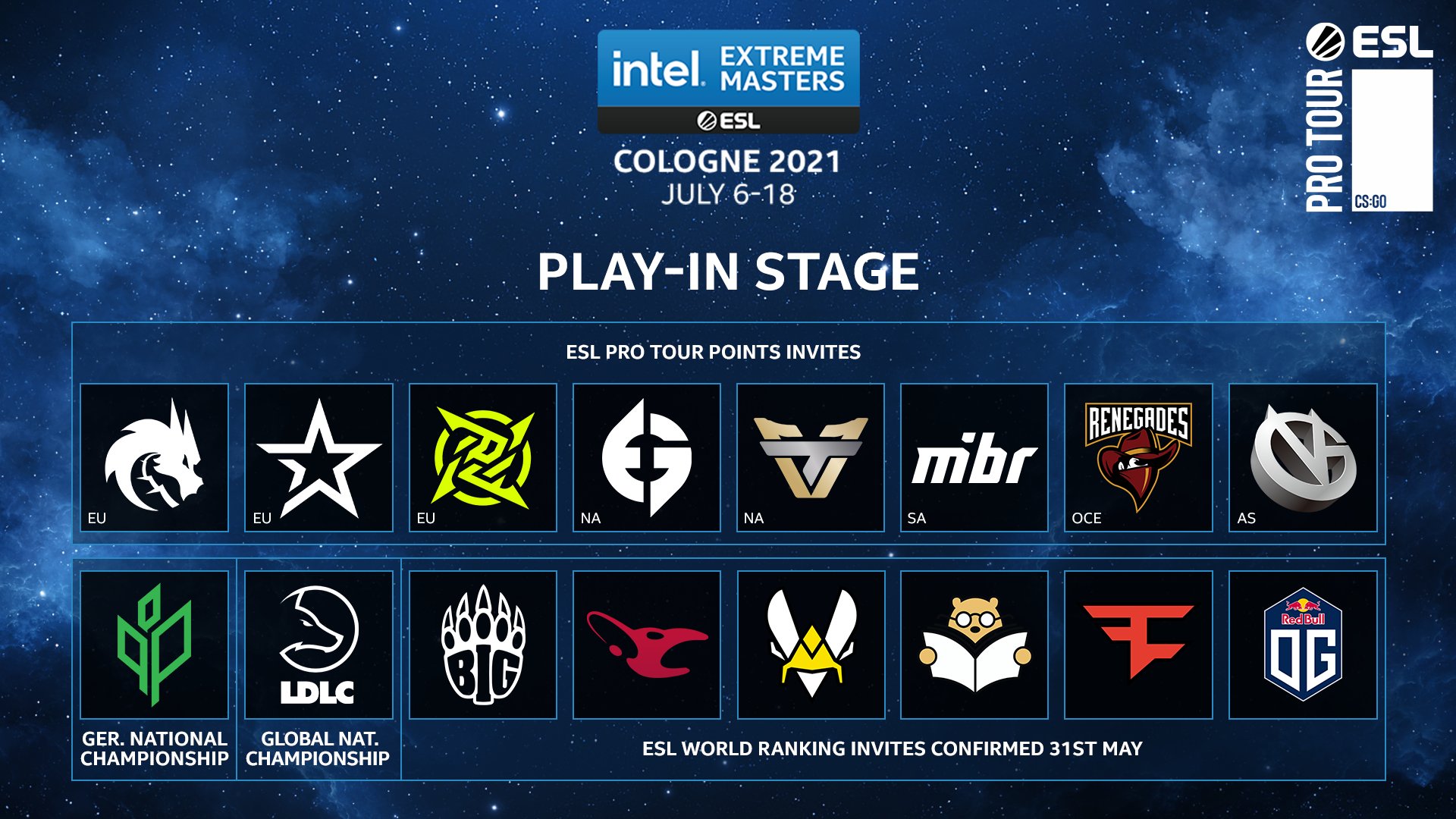 Esl Unveils Full Team List For Iem Cologne Play In Stage Dot Esports