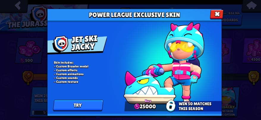 How To Unlock Jet Ski Jacky Skin For Free In Brawl Stars Dot Esports - ski de brawl stars