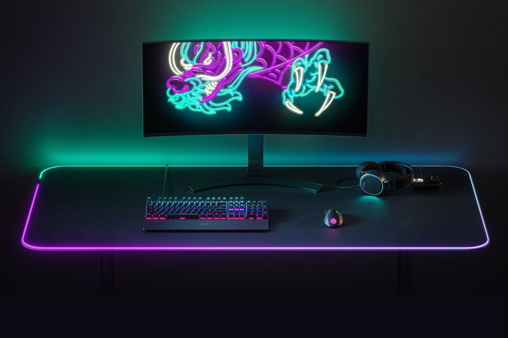 rgb full desk mouse pad