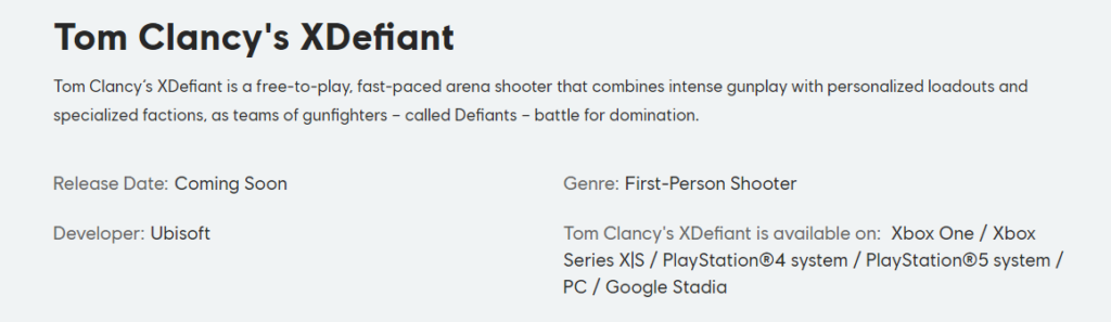 Tom Clancy's XDefiant é o novo jogo gratuito revelado pela Ubisoft