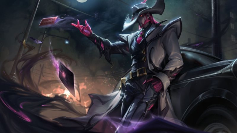 Haunting Crime City Nightmare splash arts for Akali, TF, Darius, and