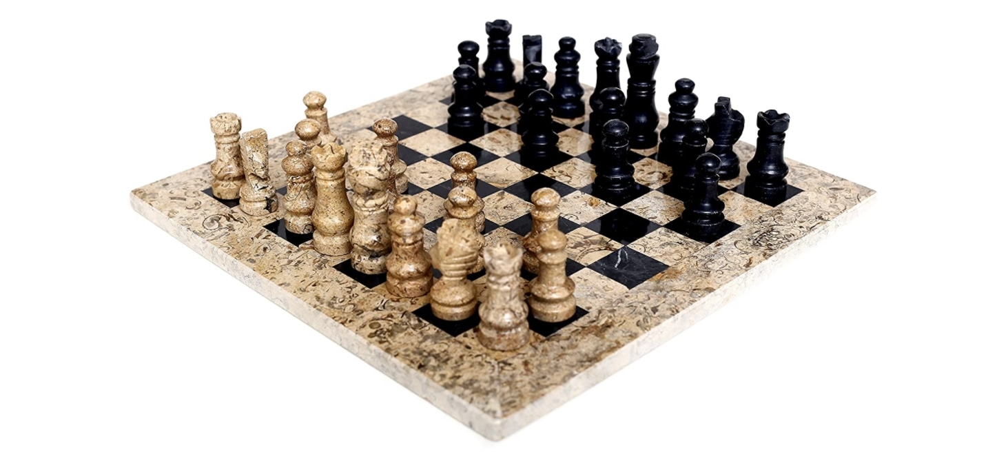 Black and white Marble Chess Set Handmade 12x12 Premium Quality Natural Stone 