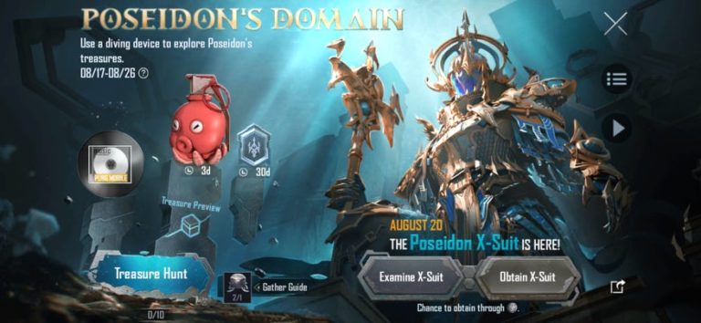 Seeking Poseidon challenge starts in PUBG Mobile with Poseidon X-Suit