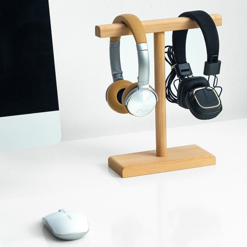 Artinova Wooden Headset Holder Headphone Stand Hanger poplar wood
