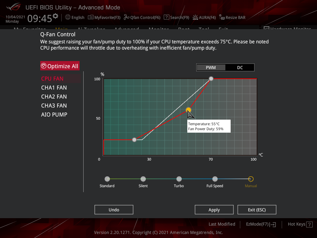 Régler la vitesse des ventilateurs du processeur (CPU FAN) 