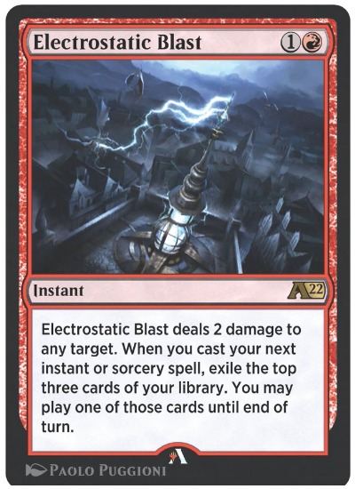 MTG Burn in Alchemy is upgraded through Electrostatic Blast