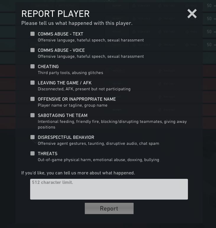 report a player