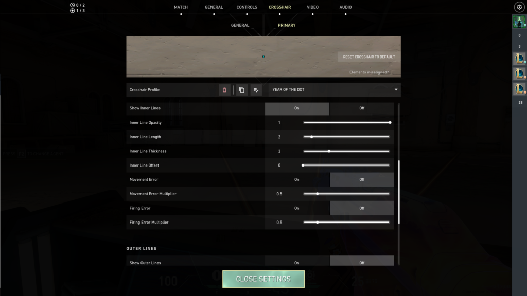 hollow circle crosshair valorant