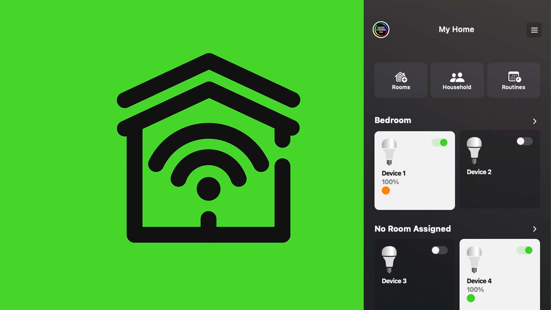 Razer Smart Home landing page and logo