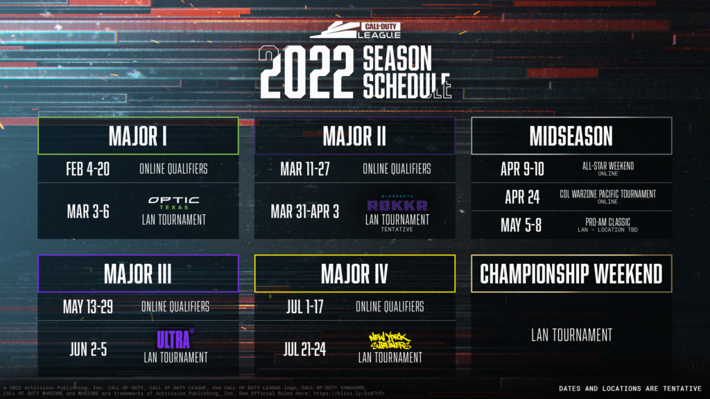 Rift Rivals 2022 Schedule Call Of Duty League Releases 2022 Schedule Details, Including Midseason  Warzone Tournament - Dot Esports