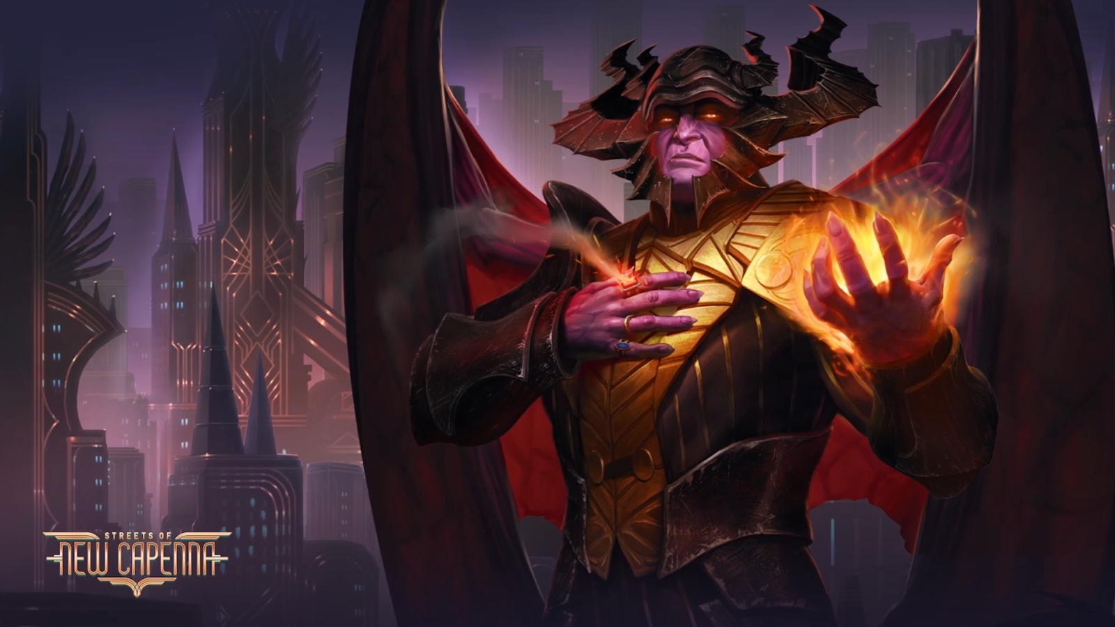 Magic the Gathering Streets of New Capenna key art.