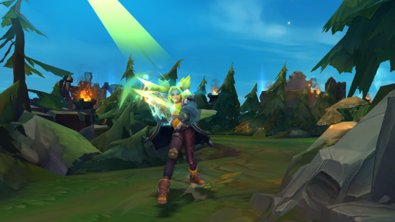 Zeri player kites enemy Riven around the Rift in League - Dot Esports
