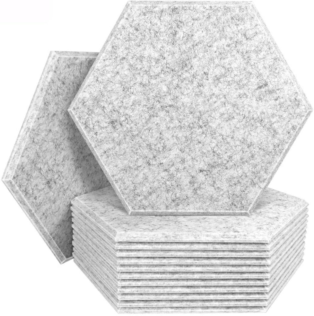 DEKIRU 12 Pack Acoustic Panels Hexagon Sound Proof Padding