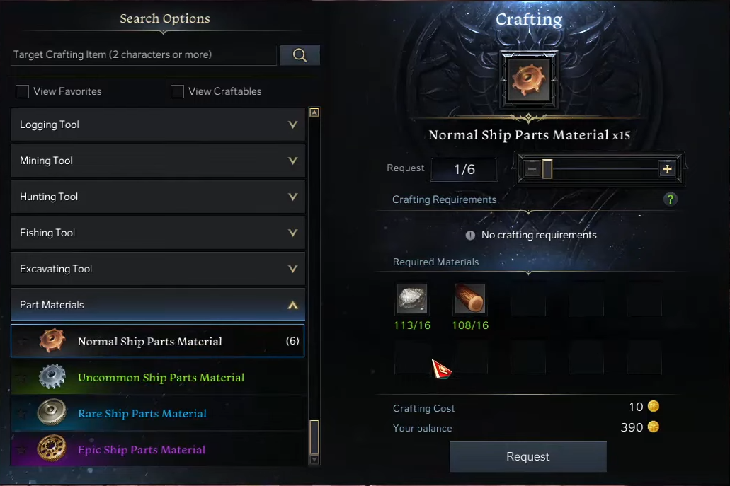 Where do you get normal ship parts and material in Lost Ark? Dot Esports