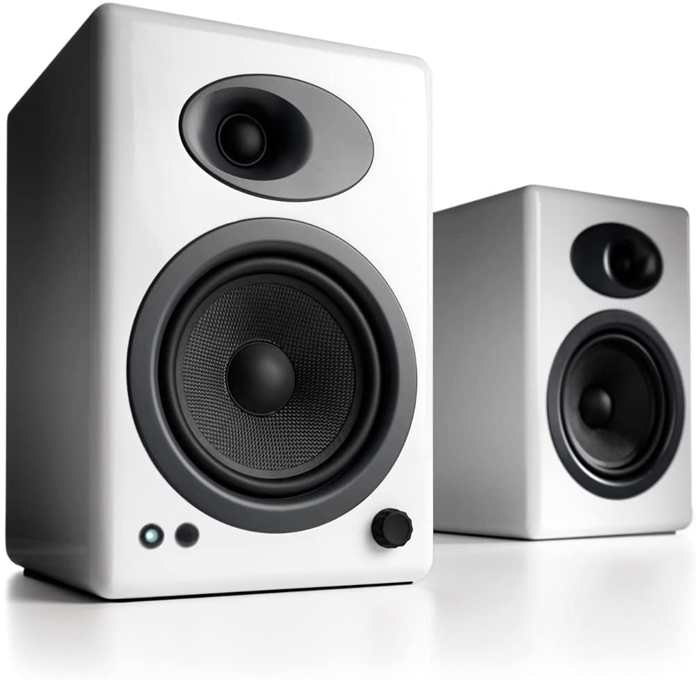 white desk speakers