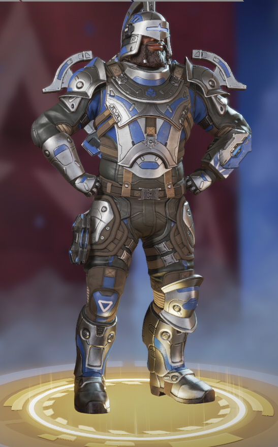 Newcastle wearing a futuristic knight's armor.