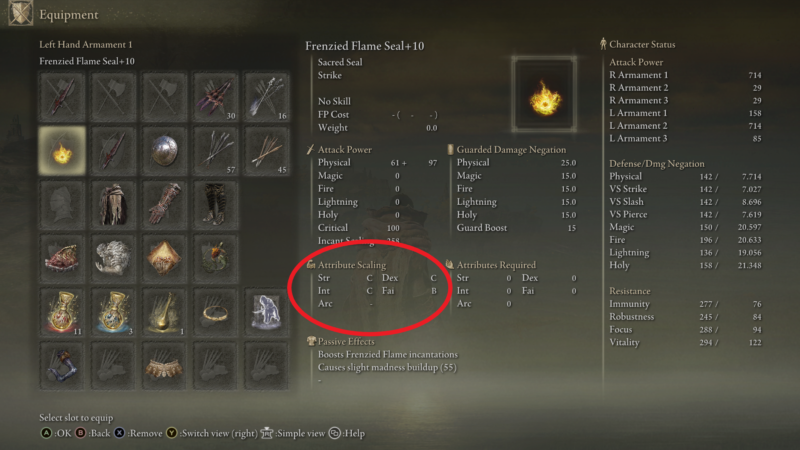 How To Interpret Weapon Stats And Character Status In Elden Ring - Dot ...