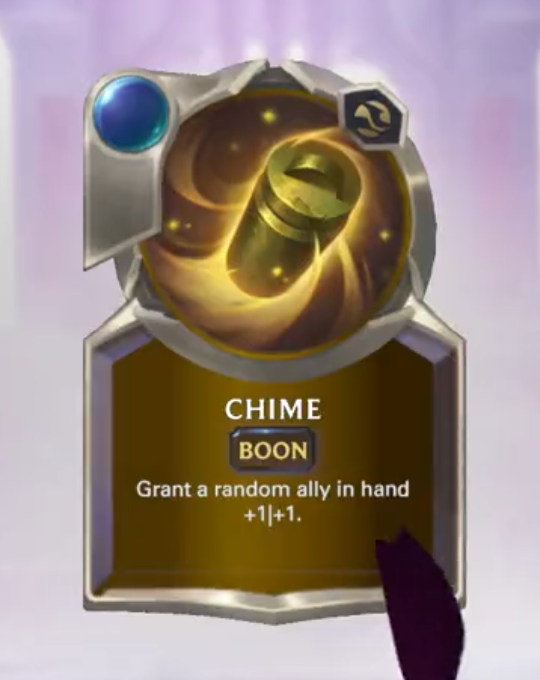 Chime empowers ally in hand, Legends of paving path for Bard