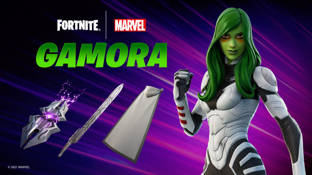 Gamora from Marvel recreated in Fortnite