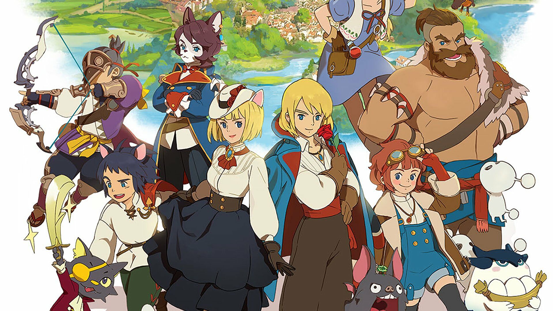 The protagonists of Ni no Kuni depicted in key art.