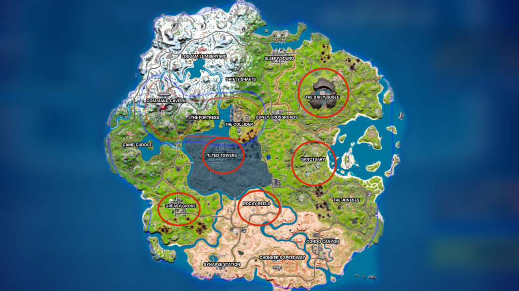 Fortnite Chapter 3 Season 2 Map Turret Locations