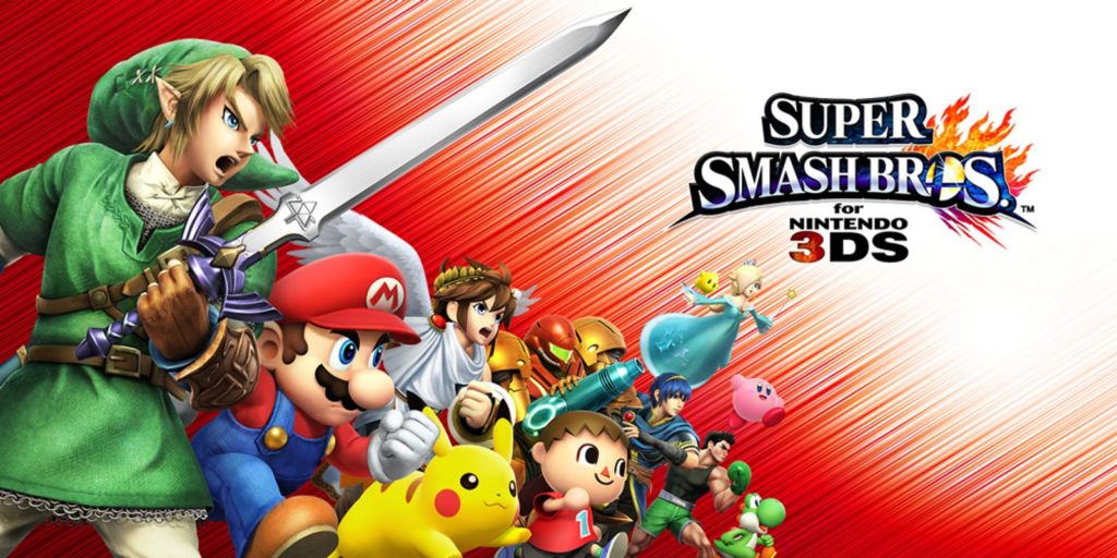 The characters of Smash Bros pose on the game's official art.