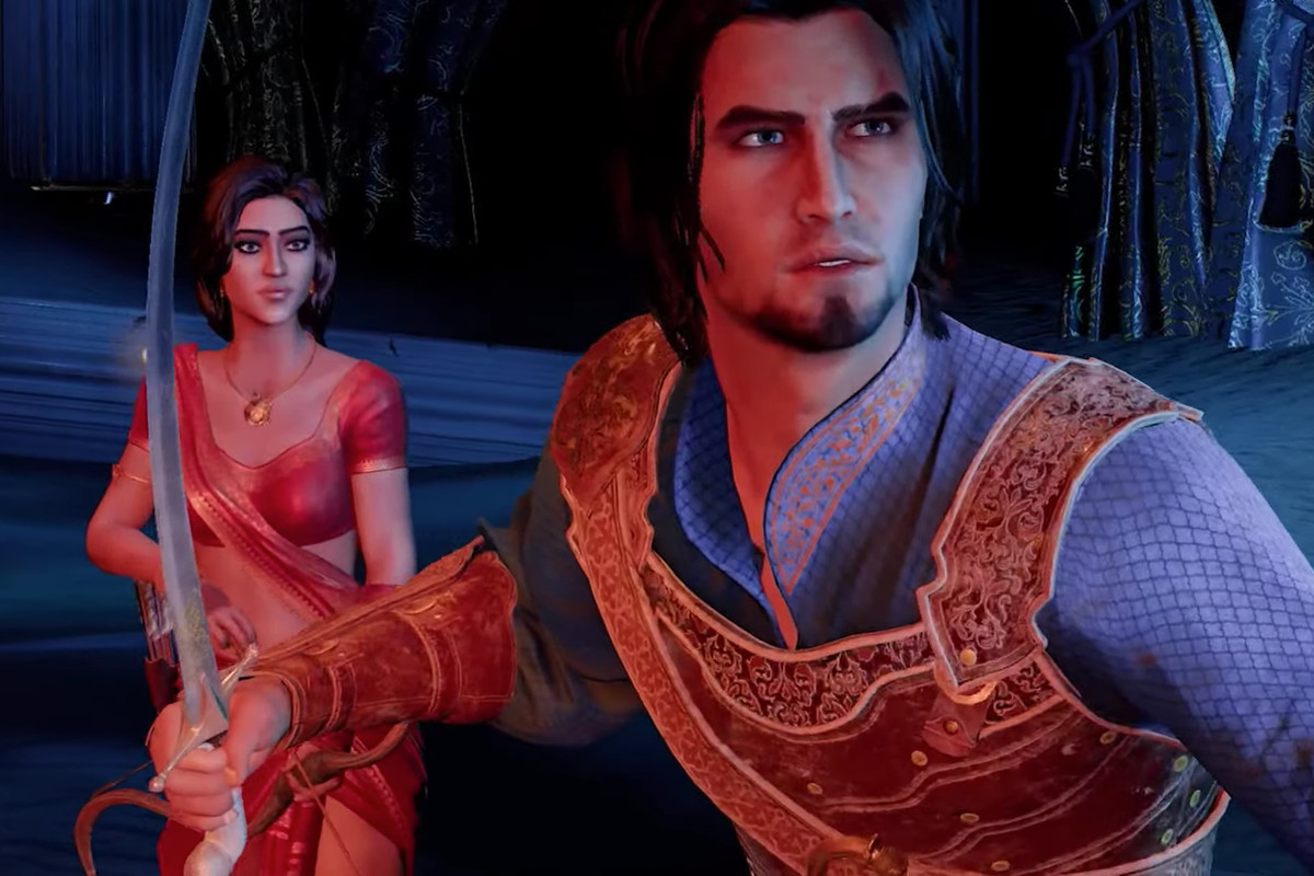 A screenshot of two characters from Prince of Persia.