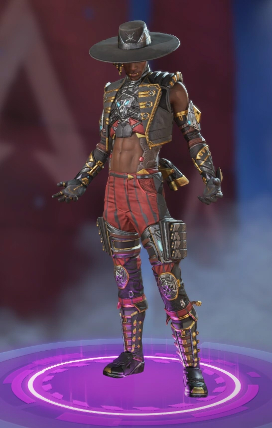 Seer wears a red and black pirate-themed skin.