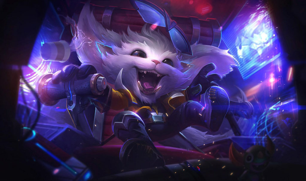 Gnar dari League of Legends berteriak di kokpit pilotnya.