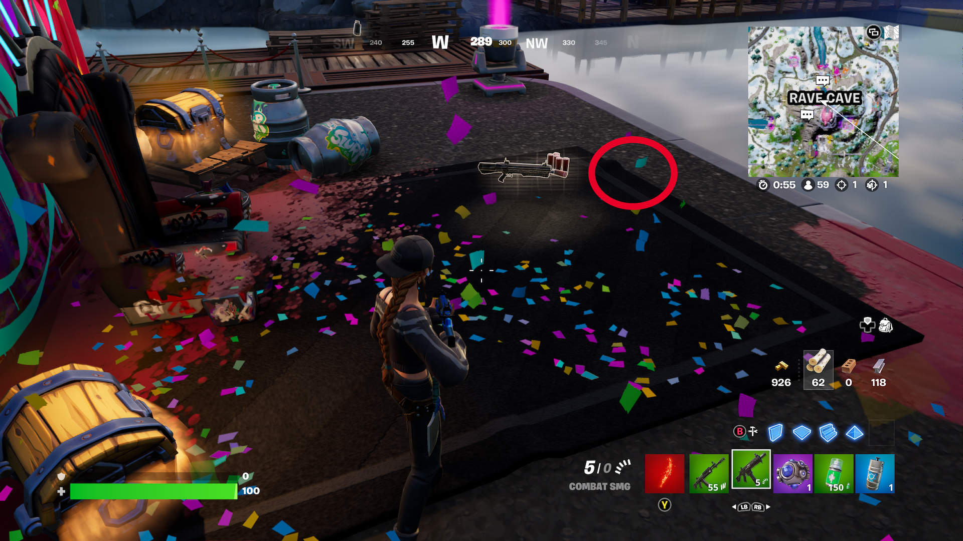 How to interact with Party Poppers at the Rave Cave in Fortnite Chapter