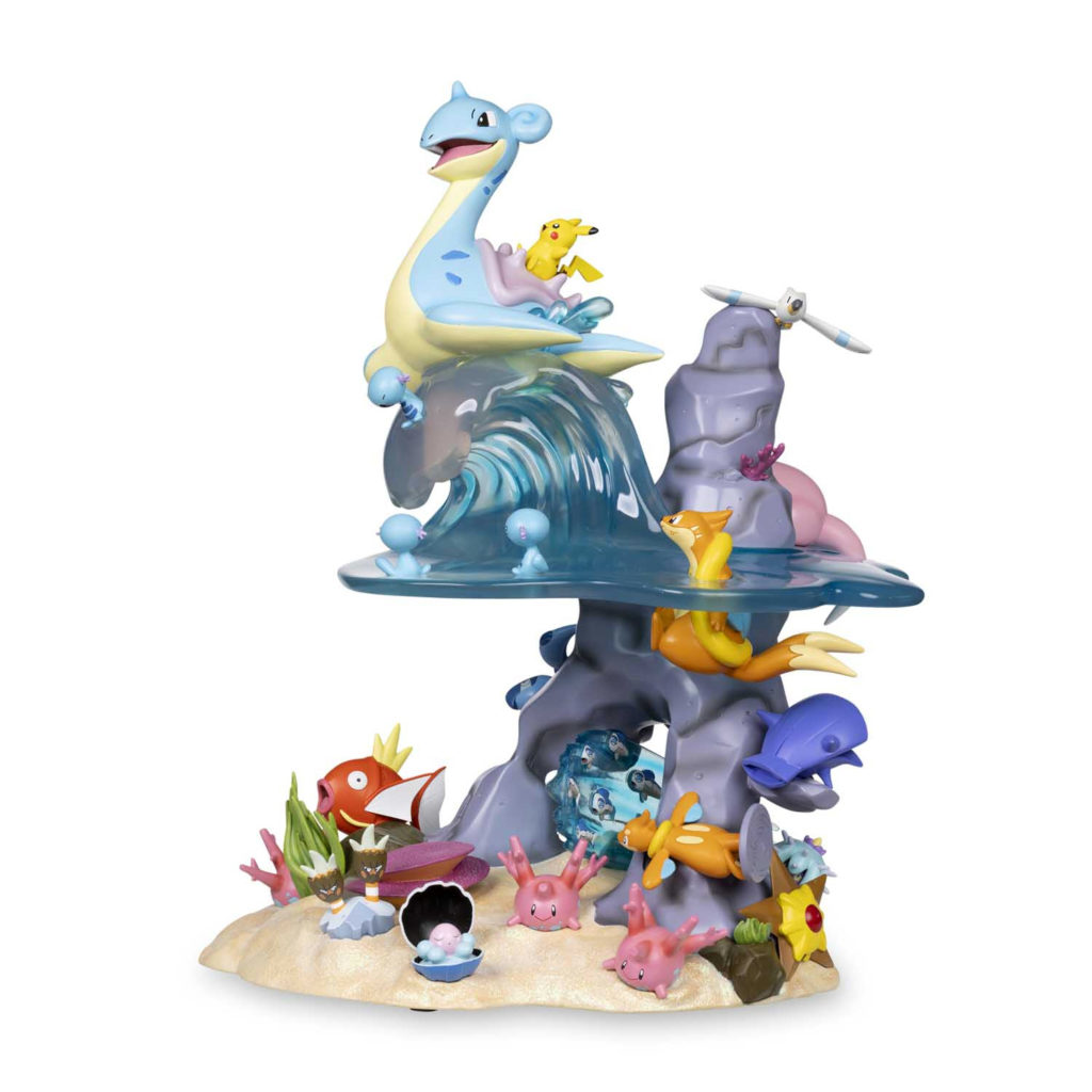 A massive statue featuring all manner of aquatic Pokémon.