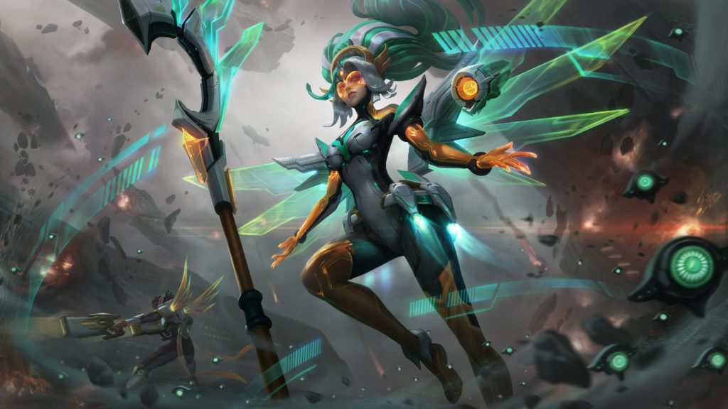 Cyber ​​Halo Janna can be purchased along with her player icon and loading screen border for a deep discount in the LoL Steel Valkyries 2022 pass bundle.
