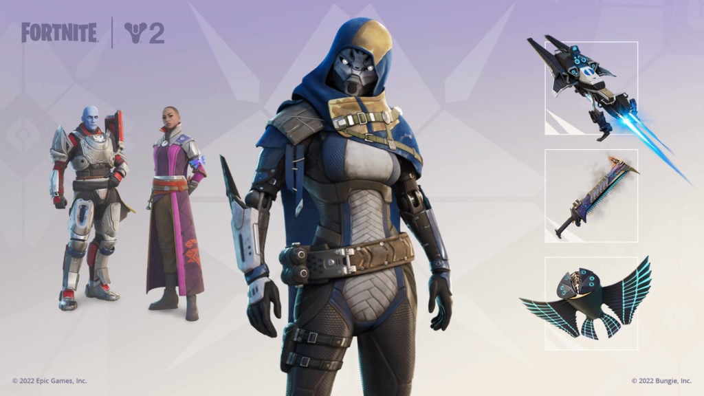 An image showing the Exo Stranger from Destiny recreated in Fortnite's engine