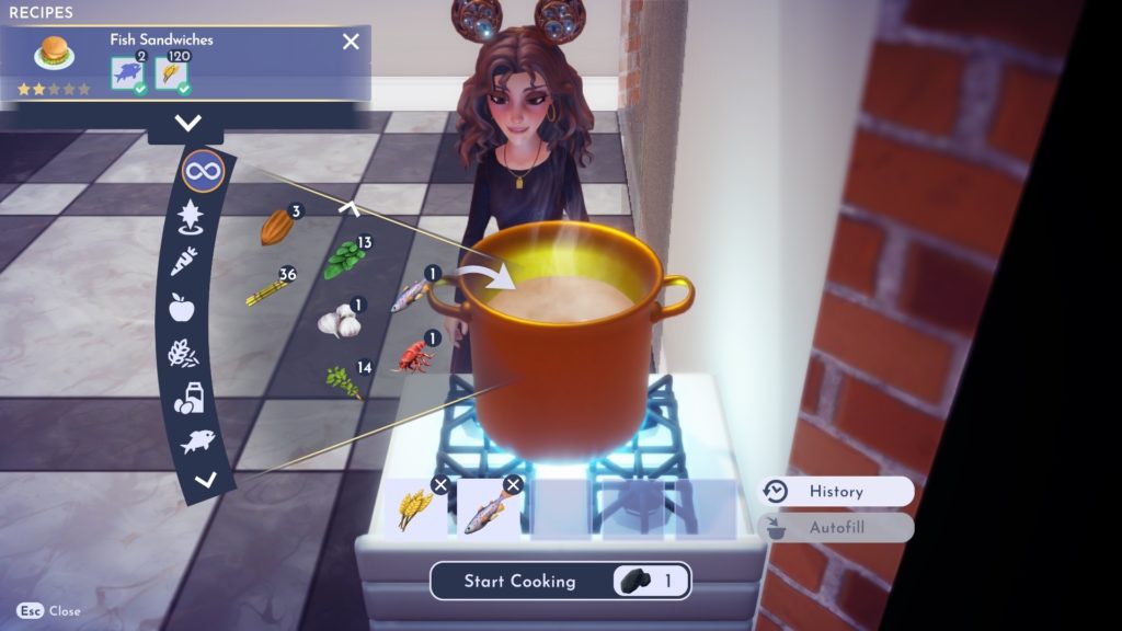 How to Make Fish Sandwiches and Crudités in Disney Dreamlight Valley