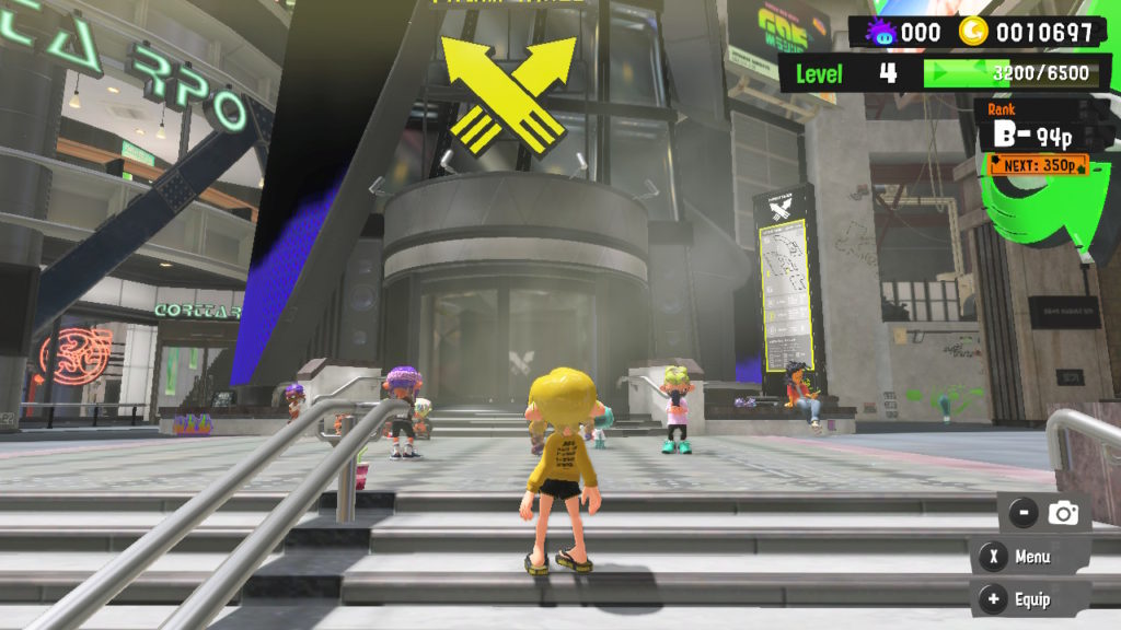The outside of Splatoon 3's multiplayer building.