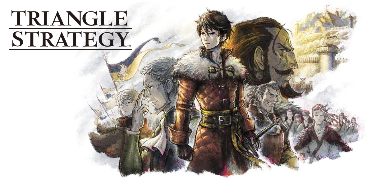 The key art for Triangle Strategy.