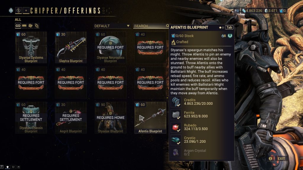 How To Get The Afentis Styanax S Speargun In Warframe Blueprint