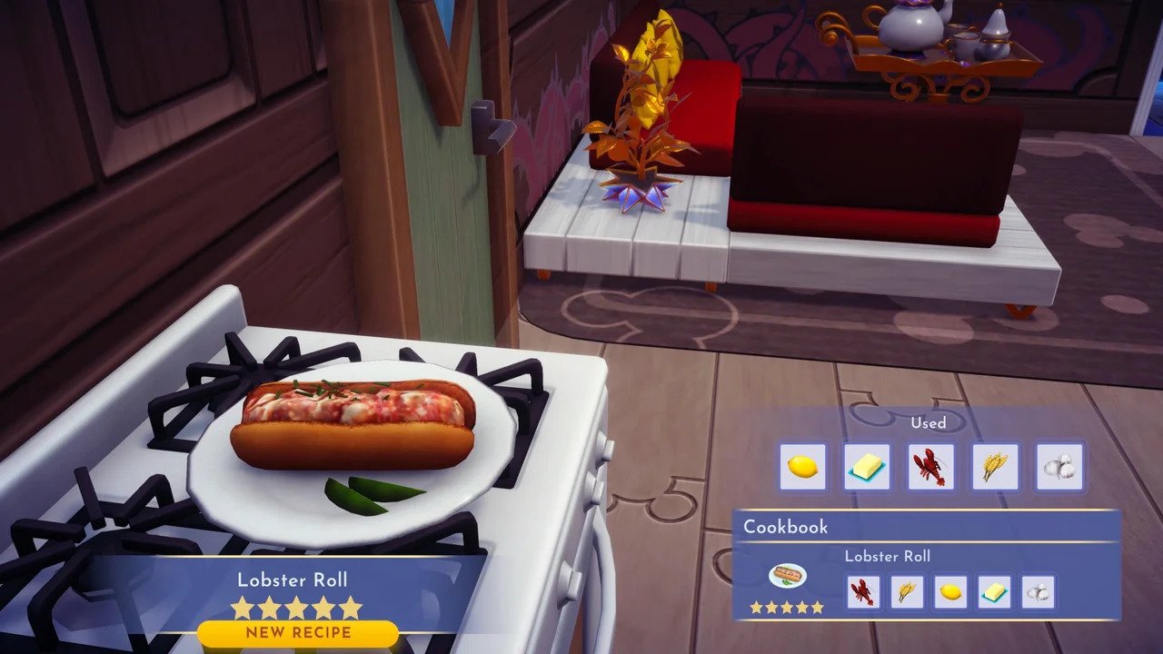 Lobster Roll Recipe in Disney Dreamlight Valley How to make a Lobster