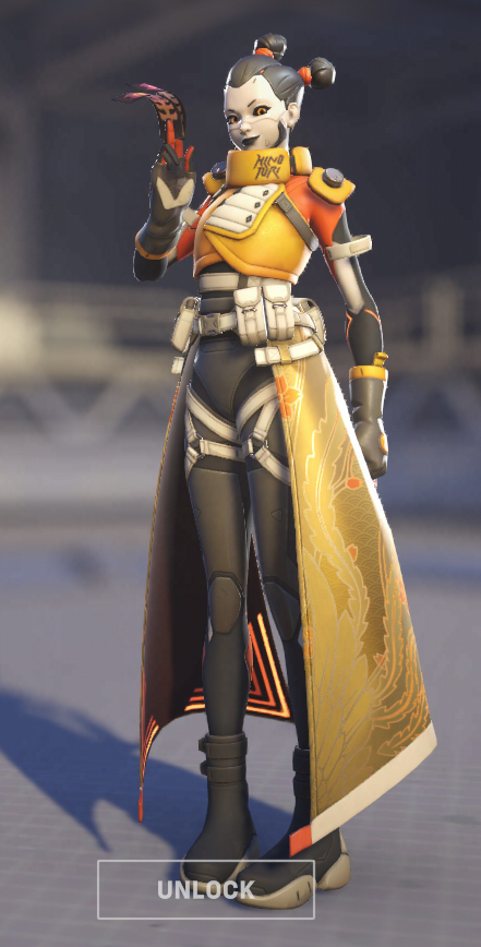 Kiriko wears a cyberpunk robot skin.