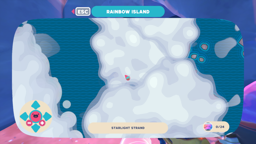 A screengrab from Slime Rancher showing where the Hunter Gordo is on the map