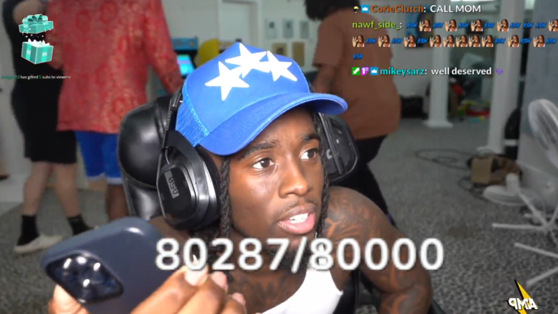 Kai Cenat overtakes xQc by eclipsing 80,000 active Twitch subscriber