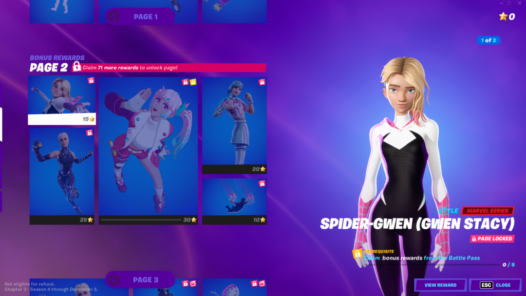 Spider-Gwen sans son masque, montrant son visage et ses cheveux blonds aux reflets roses