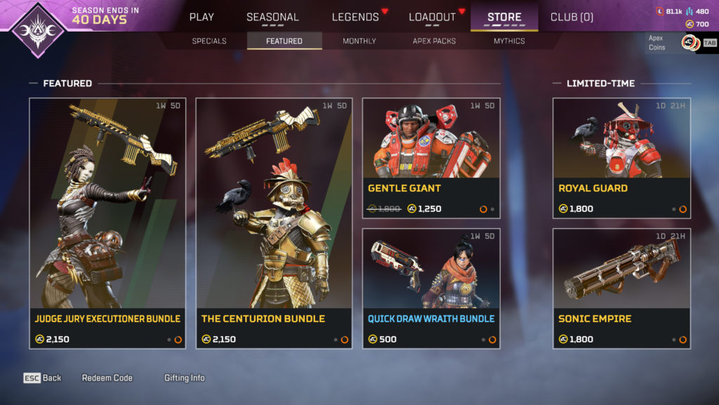 Apex Legends Item Store: What's In The Apex Legends Item Shop? - Dot 