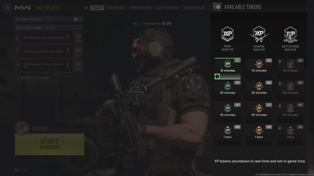 How to get and see active XP tokens in Modern Warfare 2 How to check