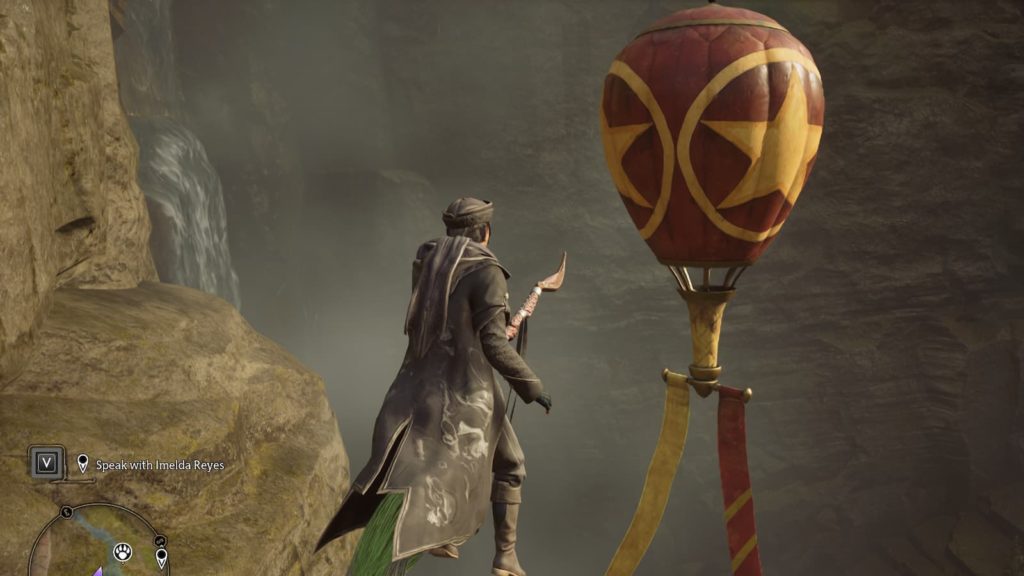 How to pop the balloons over Hogsmeade station in Hogwarts Legacy Dot