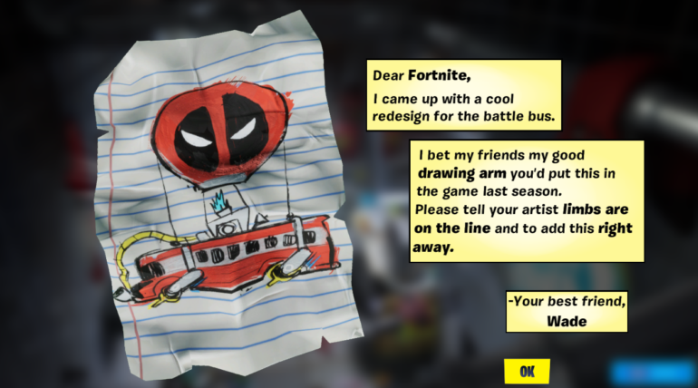 Onde Encontrar A Carta Do Deadpool Para A Epic Games Na Temporada 2 De Fortnite Capitulo 2 Dot Esports Brasil