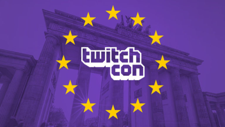 El logo de TwitchCon con la bandera de Europa